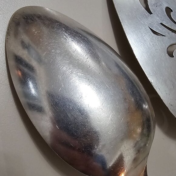 International Silver Tulip Serving Set 2pc floral center design 1950s Vtg minima - Picture 13 of 13